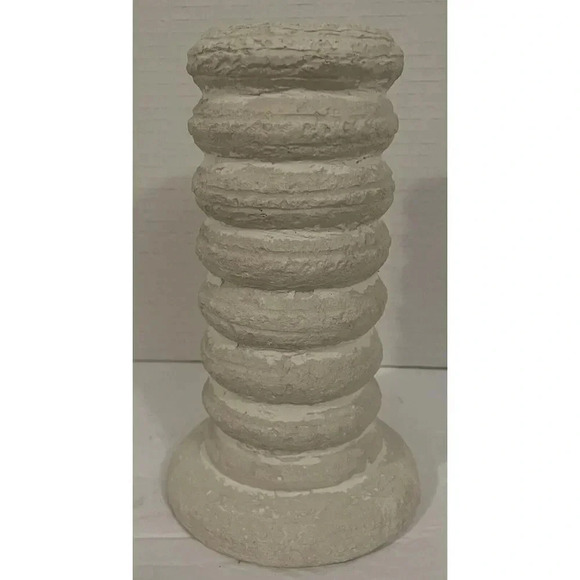 Stone Pillar Candle Holder 7.75”Candle Up To 1.5” Medium Beige￼ Trend Candle Run - Picture 1 of 7